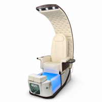 Station de pédicure avec bain de pieds, éclairage LED et fauteuil de salon pour soins professionnels des ongles