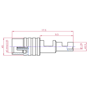 Connecteur coaxial RF en cuivre G-karve MCX-K, <span class=keywords><strong>double</strong></span> fenêtre, petit trou, <span class=keywords><strong>prise</strong></span> femelle pour terminal de câble de 1,13 mm - Product Image 3