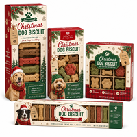 Boîte en carton blanc pour l'emballage de biscuits pour chiens de Noël, impression offset personnalisée, carton robuste recyclable 18pt SBS