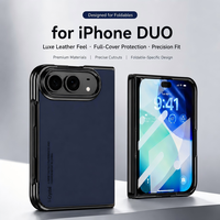 Étui et protection d'écran tout-en-un pour iPhone Duo et pour Z Fold 8 Ultra, design animal, cuir de mouton, étui antichoc