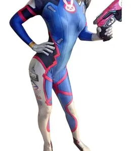 Yeni varış Anime Cosplay hayat Dva Cosplay kostüm süper kahraman cadılar bayramı takım liklycra kumaş Bodysuit