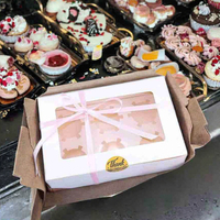 Boîte à cupcakes personnalisée en plastique PET/PVC/PP avec fenêtre transparente, matériaux recyclés, impression UV, emballage alimentaire de qualité alimentaire, boîte cadeau pour pâtisserie