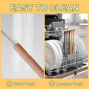 Pajitas de Silicona Antiarrugas para Vasos Stanley de 40oz y 30oz, Pajitas Personalizables de Longitud Ajustable y Sin Arrugas para Vasos de Varios Tamaños - Product Image 4