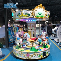 Carrousel à monnayeur pour enfants, petit manège de fête foraine, 6 places, avec chevaux