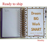 Carnet de notes personnalisé A4 A5 avec couverture en poudre dorée, reliure simple, agenda 2027, carnet à disques personnalisé