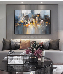 KHÁCH SẠN kỹ thuật dự án đặt hàng trừu tượng cảnh quan đô thị Đường Chân Trời bức tranh vải và in HD hình ảnh tường nghệ thuật cho phòng khách - Product Image 3