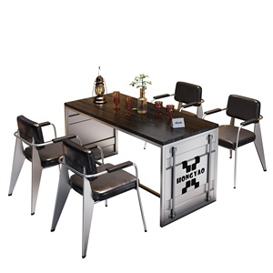 Ensemble <span class=keywords><strong>de</strong></span> table et <span class=keywords><strong>de</strong></span> chaises en <span class=keywords><strong>fer</strong></span> <span class=keywords><strong>forgé</strong></span> <span class=keywords><strong>de</strong></span> style industriel pour restaurant occidental, <span class=keywords><strong>salon</strong></span>, pub, boutique <span class=keywords><strong>de</strong></span> barbecue, café - Product Image 4