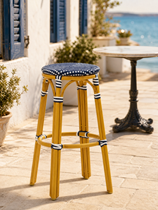 Tabouret de <span class=keywords><strong>bar</strong></span> en rotin naturel, design moderne pour cuisine, <span class=keywords><strong>bar</strong></span> à domicile, café, salle à manger extérieure, salon, usage commercial - Product Image 2