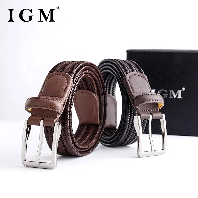 IGM Fashion Luxury Handmade Italian Genuine Leather Braided Golf Belts