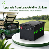 CTS 36V 51.2V 76.8V 100Ah 105Ah 150Ah Baterai LiFePO4 untuk Golf Cart dengan Bluetooth Terintegrasi, Deep Cycle, OEM ODM, Garansi 5 Tahun