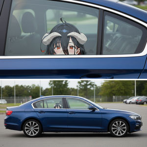 Autocollant de voiture Albedo Peeking, autocollant imperméable sur le thème de l'anime <span class=keywords><strong>Overlord</strong></span>, <span class=keywords><strong>personnage</strong></span> de fille démon mignonne pour la décoration de voiture, camion, SUV, fenêtre, pare-chocs - Product Image 4