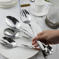 Ensemble de cuillères de service européennes en acier inoxydable 304, ajourées, polies miroir, pour buffet, hôtel, restaurant, vente en gros