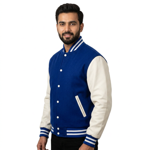 Veste universitaire brodée, style bomber, avec motif camouflage, longue, style Letterman - Product Image 1