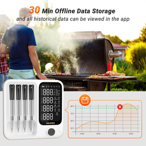 Inkbird INT-14-BW <span class=keywords><strong>Wifi</strong></span> Bluetooth BBQ Nhiệt kế 4 probe Set không dây thực phẩm đầu dò - Product Image 2