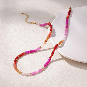 Vendita calda arcobaleno gemma collana di perline 4mm 8mm caramella pietra naturale con ciondoli oro collana di stratificazione in acciaio inox - Product Image 5