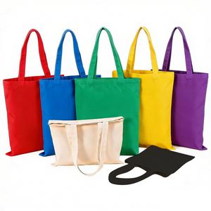 100% Cotton <b>Long</b> Handle Grocery Shopping Eco-Friendly Custom Logo Women's Canvas Shoulder <b>Bag</b> for Daily Use - Product Image 1