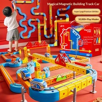 Train Électrique Magnétique Éducatif pour Enfants, Circuit de Rail à Grande Vitesse, Cube Unisexe 1:5 en Plastique, Jouets d'Assemblage DIY pour 4-6 Ans AA