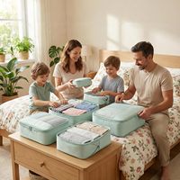 Lot de 4 cubes de compression légers pour voyages, organisateurs de bagages avec maille respirante et double fermeture éclair pour bagages à main et valises