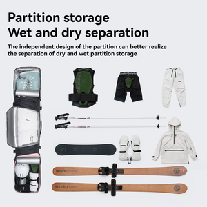 Borsa da sci multifunzione imbottita con ruote invernali Qunature borsa da viaggio da Snowboard borsa da pattinaggio impermeabile - Product Image 3