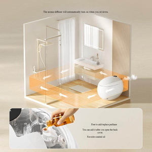 WC intelligent monobloc moderne blanc en céramique avec chasse automatique, double chasse, à poser au sol, télécommande incluse - Product Image 5