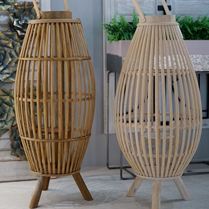 Grand plancher <span class=keywords><strong>bambou</strong></span> rotin tissé bougie <span class=keywords><strong>lanterne</strong></span> décoration de la maison famille arrière-cour support jardin décoration <span class=keywords><strong>lanterne</strong></span> - Product Image 2