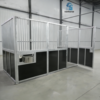 Abri pour chevaux préfabriqué Weisien, toit en acier galvanisé à chaud, remplissage en bambou, abri portable pour chevaux pour utilisation à la ferme, plus de 5 ans
