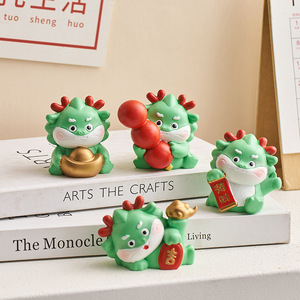 Wow <strong>House</strong> Original Design Year of <strong>the</strong> Dragon <strong>Little</strong> Green Figurine Small Ornament New Gift Car Office Desk Decor - Product Image 5