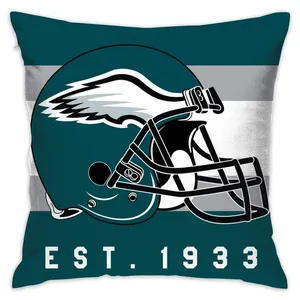 Custom Football Style Throw Pillow Cover 18 x 18 Inch Philadelphia Eagles Cushion Case Decoration for Sofa Couch