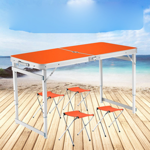 Camping Folding <b>Table</b> Easy Carrying Adjustable Height <b>Table</b> Set <b>Portable</b> Suitcase Folding Outdoor Chair and <b>Table</b> Set - Product Image 3