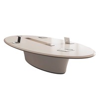 Vente chaude bureau moderne ovale peint longue table de conférence rectangulaire pour la négociation pour la formation scolaire bois MDF