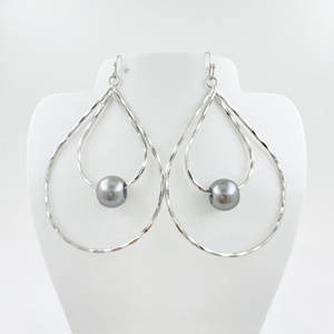 R241 boucles d'oreilles en fil de perle, perles de tahiti, bijoux hawaïens en gros - Product Image 4