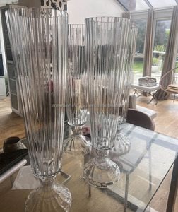 Florero <span class=keywords><strong>Alto</strong></span> de Vidrio <span class=keywords><strong>Transparente</strong></span> de Lujo y Alta Calidad de 30 Pulgadas (76 cm) para Centros de Mesa de Boda, Decoración de Eventos, Entrega Rápida - Product Image 5