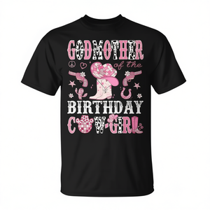 Camiseta rosa estilo western Godmother Of The Birthday Cowgirl - Product Image 2