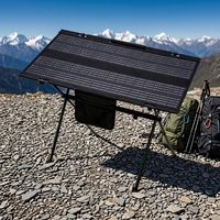 Table et chaises pliantes en alliage d'aluminium rechargeables à énergie solaire, système photovoltaïque, camping en plein air, utilisation domestique portable, tout usage