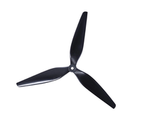 Nylon renforcé de fibre de verre noir, 3 pales HQProp MacroQuad 17x8x3, moule privé 1CW+1CCW pour multirotor UAV