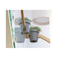 Pot de fleurs pour balcon, pour balustrade, en plastique durable et léger, finition anthracite mate