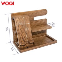 Noyer Bois Folk Art Téléphone Station D'accueil Porte-clés Portefeuille Stand Montre Organisateur Sculpté À La Main Graduation Cadeau Idée Gadget