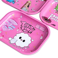 Power Puff rose Girly Bac à papier à rouler Sublimation Personnalisé Anime Métal Tabac Cigarette Fumer Étain Plateau à rouler