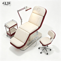 Lit de beauté de luxe pour spa facial avec mécanisme de levage électrique, 3 moteurs, design pliable, table de massage électrique pour usage en salon