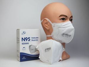 Masque respiratoire jetable pliable 3Q SQ100G à 5 couches en tissu non tissé, avec pince-nez réglable, respectueux de la peau, certifié NIOSH <span class=keywords><strong>CDC</strong></span> - Product Image 2