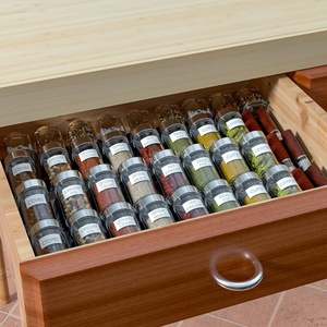 Acryl <span class=keywords><strong>Spice</strong></span> Drawer Organizer Rack Einstellbar von 12 Zoll bis 24 Zoll breit 4 Tier <span class=keywords><strong>Spice</strong></span> Organizer Regal für Küchen schublade Dis