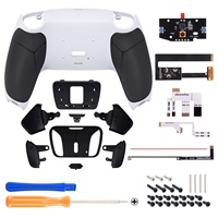 Kit de remapping RISE4 avec poignée caoutchoutée noire pour manette PS5, avec carte de mise à niveau, coque arrière et boutons arrière