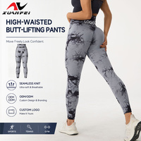 Legging Yoga Tie Dye Logo Kustom, High Stretch untuk Wanita, Legging Olahraga Pilates untuk Pakaian Aktif, Pesanan Grosir untuk Merek