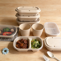 Groothandel Biologisch afbreekbare papieren wegwerp lunchboxen voor eten, cateringcontainers voor sushi, salade en noedels