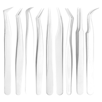 Kit de pinces pour extensions de cils volume marque privée, fabricant, prix bas, argent, épaisseur 1,5 mm, outils de greffe de cils multicolores