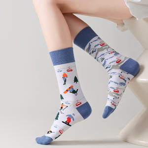 <span class=keywords><strong>Chaussettes</strong></span> personnalisables pour hommes et femmes, style AB, asymétriques, respirantes, <span class=keywords><strong>chaussettes</strong></span> de personnalité de rue, <span class=keywords><strong>chaussettes</strong></span> créatives de dessin animé, mi-mollet, unisexes - Product Image 4