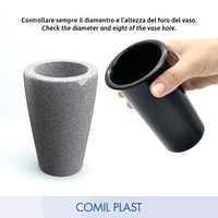 COMIL PLAST Vase funéraire de style européen pour adulte, insert de pierre tombale, en plastique multicolore 7x14cm, modèle V714, pour mausolée