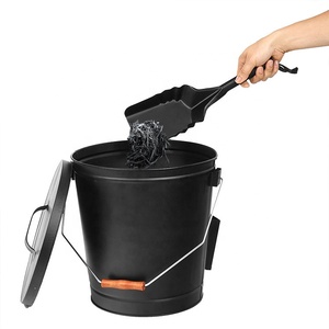 Grand seau à charbon en métal galvanisé avec couvercle et <span class=keywords><strong>pelle</strong></span> pour poêle à <span class=keywords><strong>bois</strong></span> Cendres Foyer à charbon - Product Image 3