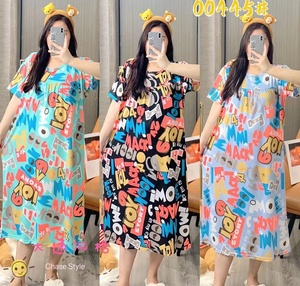 Vêtements <span class=keywords><strong>de</strong></span> <span class=keywords><strong>nuit</strong></span> pour femmes, chemises <span class=keywords><strong>de</strong></span> <span class=keywords><strong>nuit</strong></span>, vente d'usine à bas prix, pyjamas pour femmes d'âge moyen, adultes, motif floral, col rond, polyester - Product Image 2