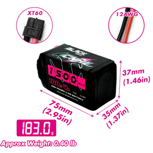 CNHL Black Series 1500mAh Lithium Polymer 14.8V 4S 100C 22WH XT60 Plug <b>RC</b> FPV Racing Drone Airplane <b>Helicopter</b> 183g 37x35x75mm - Product Image 2